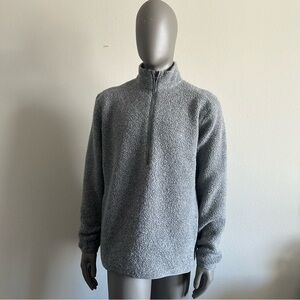 Lululemon Men’s Tundra Trek 1/2 Zip Pullover Jacket Sherpa Wool Grey-Size XXL